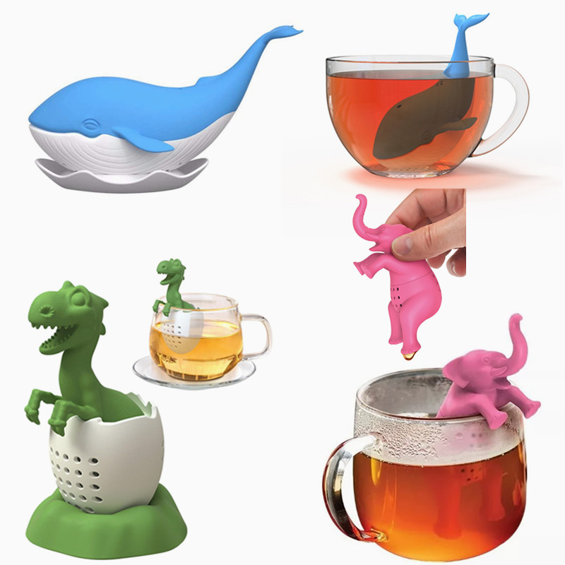 Tea Strainer Mesh - Thee-ei Siliconen theezeefje Zwarte theefilter Leuke