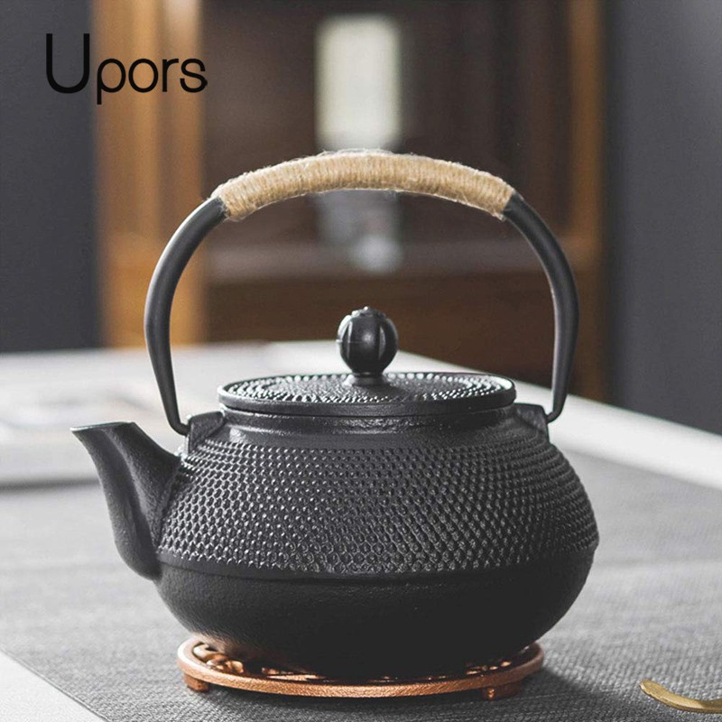 Cast Iron Teapot - UPORS Japanse ijzeren theepot met roestvrijstalen