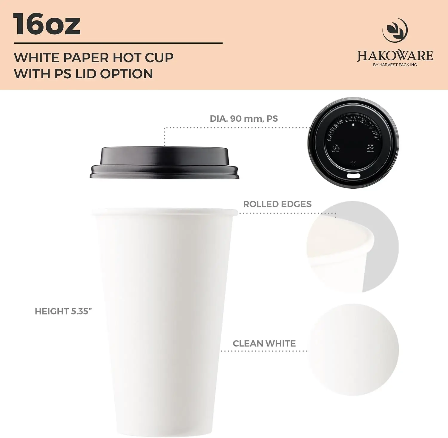 [1000 SET]HARVEST PACK 16 oz W - Coffee Tea And Cocoa recensie en prijs
