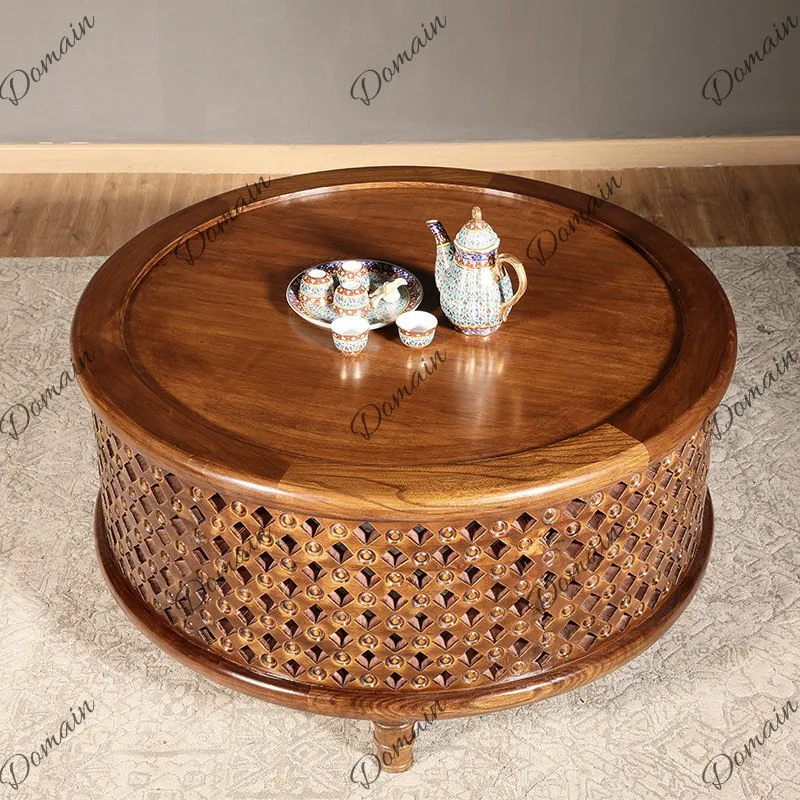 L44 Teal Massief Houten Ronde  - Coffee Tea Thai recensie en prijs