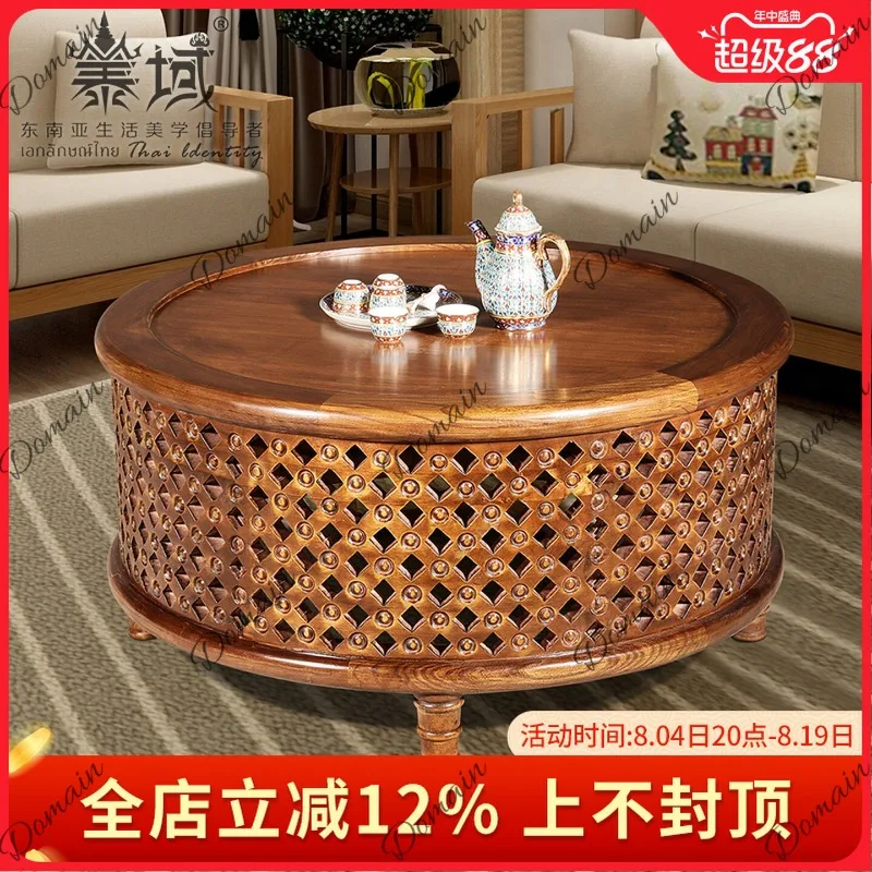 L44 Teal Massief Houten Ronde  - Coffee Tea Thai recensie en prijs