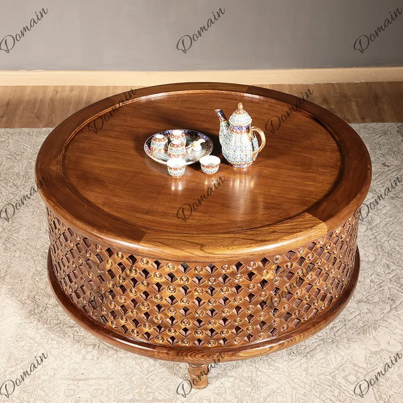 L44 Teal Massief Houten Ronde  - Coffee Tea Thai recensie en prijs