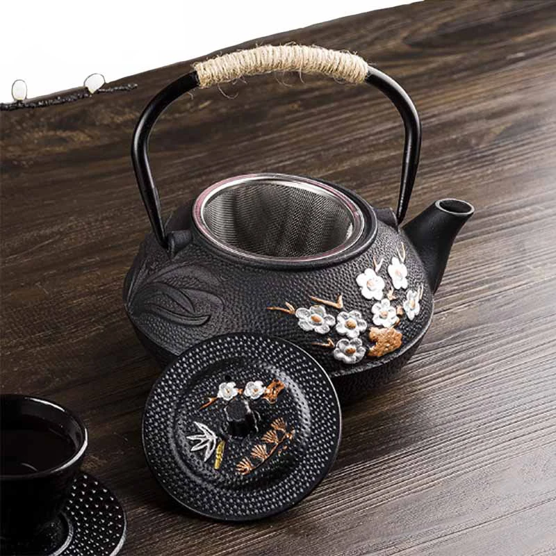 800 ml pruim en bamboe geschil - Cast Iron Teapot recensie en prijs