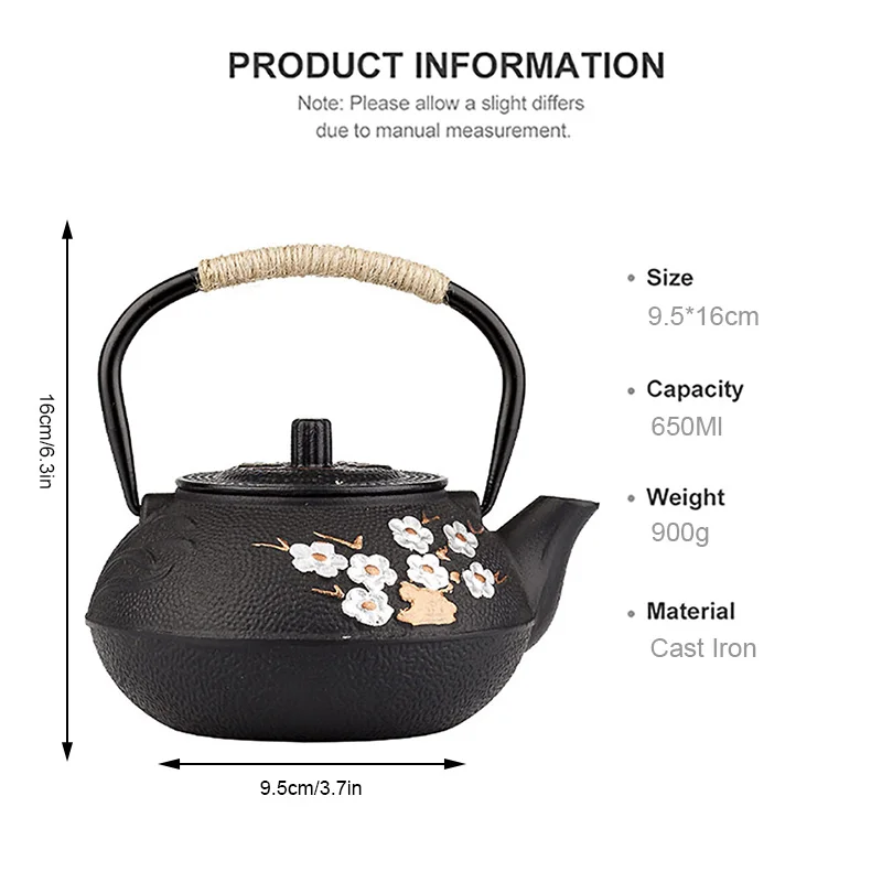 800 ml pruim en bamboe geschil - Cast Iron Teapot recensie en prijs