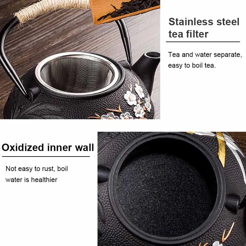 800 ml pruim en bamboe geschil - Cast Iron Teapot recensie en prijs