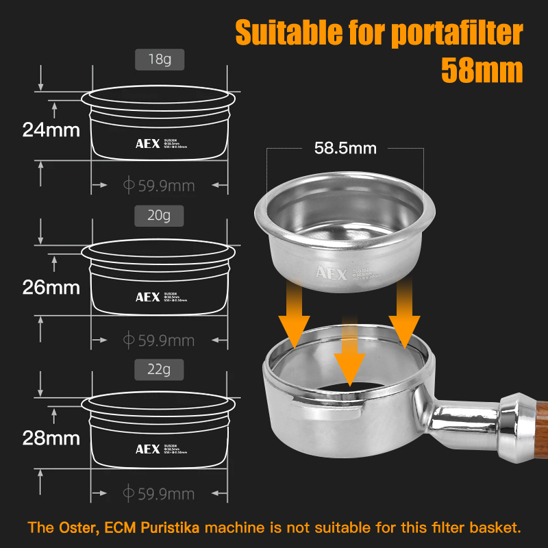 Koffiefiltermand 58MM AEX Nauw - Coffee And Tea Filter recensie en prijs