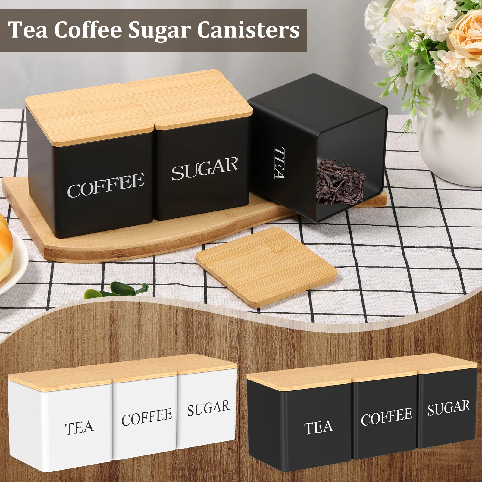 3-delige set 500ml thee-, suik - Coffee Tea Canister Set recensie en prijs