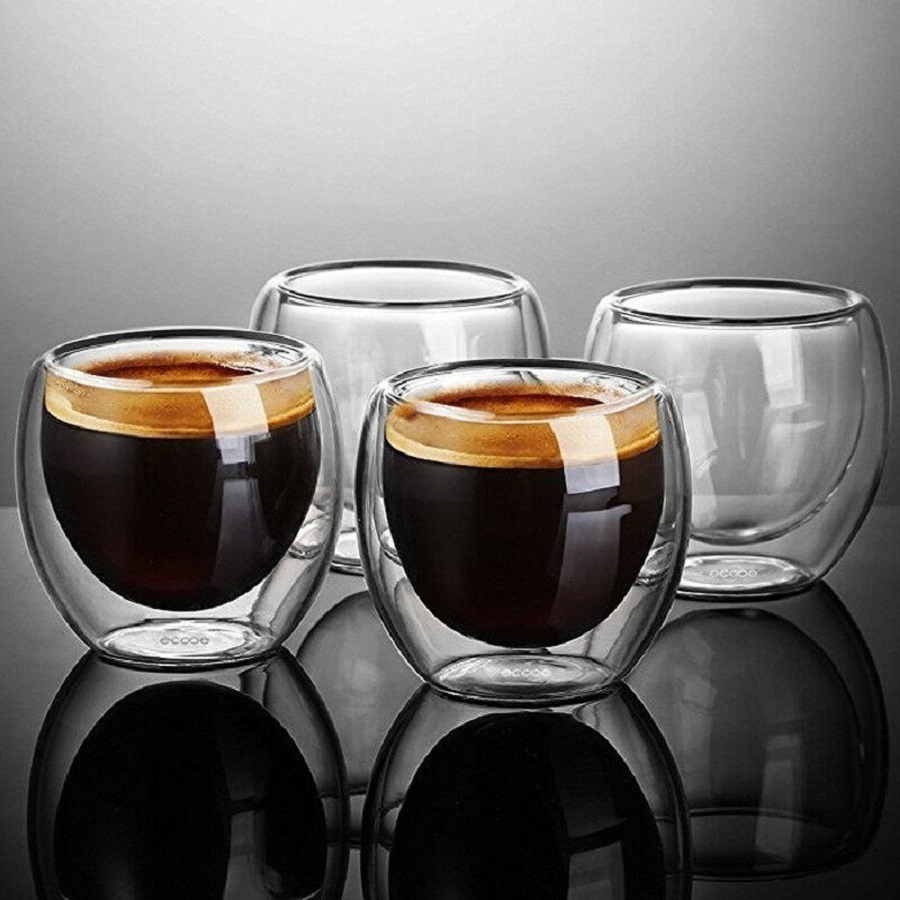 Dubbelwandige glazen koffiemok - Coffee Tea And Cocoa recensie en prijs
