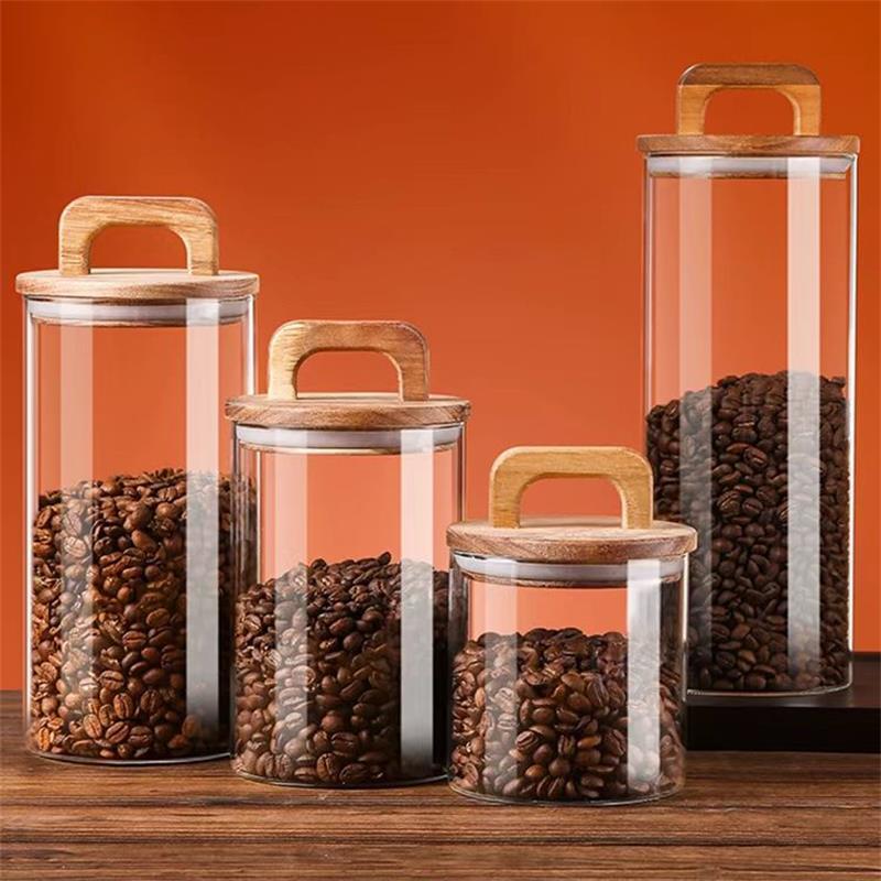 Helderglazen pot met bamboe de - Coffee Tea Canister Set recensie en prijs