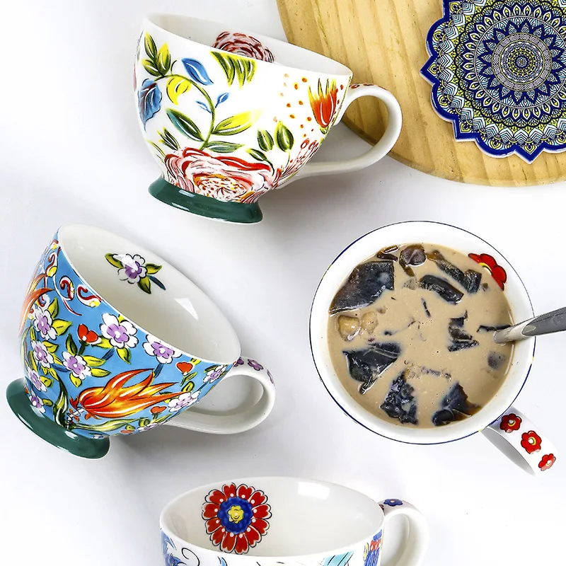 Gekleurde bloem keramische ont - Coffee Tea And Cocoa recensie en prijs