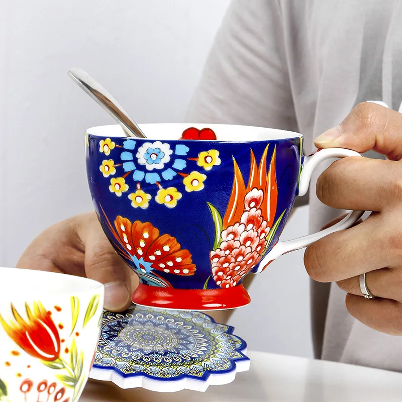 Gekleurde bloem keramische ont - Coffee Tea And Cocoa recensie en prijs