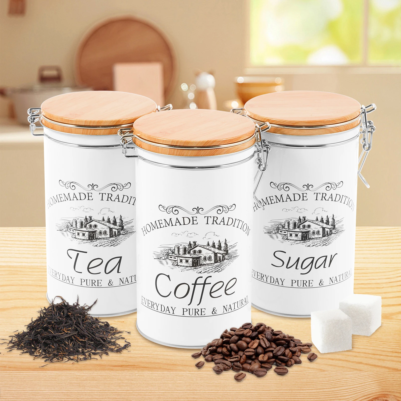3 stks/set Thee Koffie Suikerb - Coffee Tea Canister Set recensie en prijs